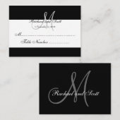 Elegante Monogram Wedding Cards Platzkarte (Vorne/Hinten)