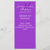 Elegante Monogram Wedding Church Programme Lila (Vorderseite)