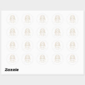 Elegante Monogram Wedding Classic Round Sticker (Blatt)