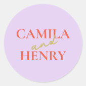 Elegante Monogram Wedding Classic Round Sticker (Vorderseite)