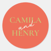 Elegante Monogram Wedding Classic Round Sticker (Vorderseite)