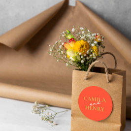 Elegante Monogram Wedding Classic Round Sticker