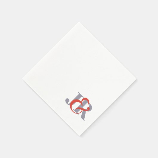Elegante Monogram Wedding Cocktail Paper Napkins Serviette (Ecke)