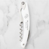 Elegante Monogram Wedding Couple Personalisiert Kellnermesser (Vorderseite)