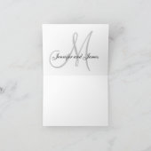 Elegante Monogram Wedding Dankeschön Card Dankeskarte (Innenseite)