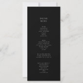 Elegante Monogram Wedding Dinner Menu Card (Rückseite)