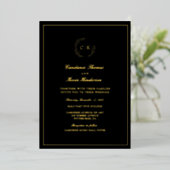 Elegante Monogram Wedding Foil Einladung (Stehend vorne)
