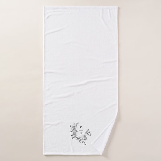 Elegante Monogram Wedding Keepake Badhandtuch Set (Badehandtuch)