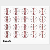 Elegante Monogram Wedding Maroon Round Stickers (Blatt)