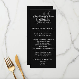 Elegante Monogram Wedding Menu Cards Menükarte