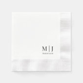 Elegante Monogram Wedding Minimalistische Initials Serviette (Vorderseite)