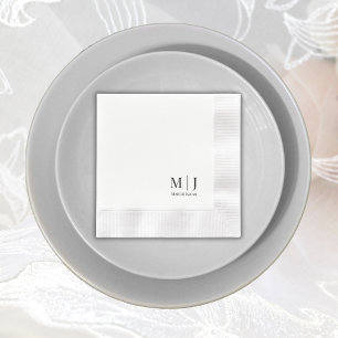 Elegante Monogram Wedding Minimalistische Initials Serviette