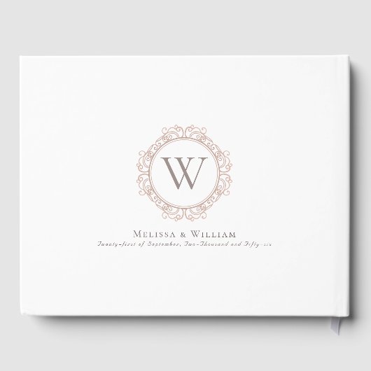 Elegante Monogram Wedding Modern Classic Gästebuch (Rückseite)