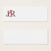 Elegante Monogram Wedding Platzkarte (Vorne & Hinten)