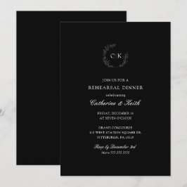 Elegante Monogram Wedding Probe Dinner Invitati Einladung
