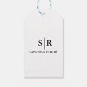 Elegante Monogram Wedding Reception Danke Geschenkanhänger (Rückseite)