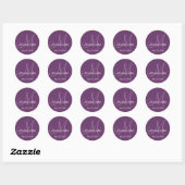 Elegante Monogram Wedding Rett Date Lila Sticker (Blatt)