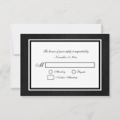 Elegante Monogram Wedding RSVP Card (Rückseite)