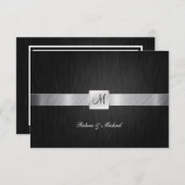 Elegante Monogram Wedding RSVP Card (Vorne/Hinten)