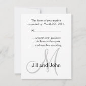 Elegante Monogram Wedding RSVP Card (Rückseite)