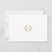 Elegante Monogram Wedding RSVP Card Gold White (Rückseite)