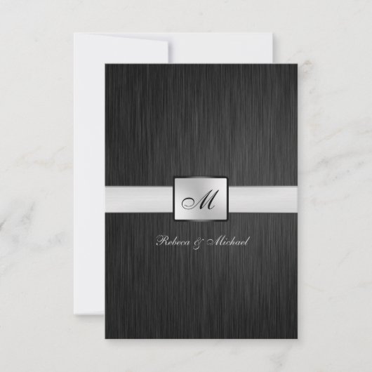 Elegante Monogram Wedding RSVP Card Karte (Vorderseite)