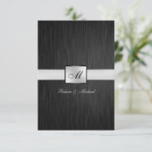 Elegante Monogram Wedding RSVP Card Karte (Stehend Vorderseite)
