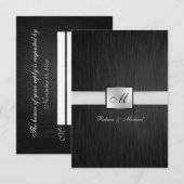 Elegante Monogram Wedding RSVP Card Karte (Vorne/Hinten)