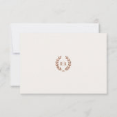 Elegante Monogram Wedding RSVP Terracotta Cream (Rückseite)