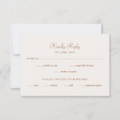 Elegante Monogram Wedding RSVP Terracotta Cream Karte (Vorderseite)