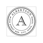 Elegante Monogram Wedding Rücksendeadresse Round Gummistempel (Prägung)