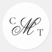 Elegante Monogram Wedding Suite Runder Aufkleber (Vorderseite)