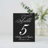 Elegante Monogram Wedding Tischnummer Cards (Stehend Vorderseite)
