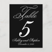 Elegante Monogram Wedding Tischnummer Cards (Vorderseite)