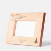 Elegante Monogram Weihnachtsbaum Klassische Typogr Geätzte Rahmen (Links)