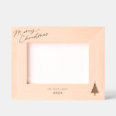 Elegante Monogram Weihnachtsbaum Klassische Typogr Geätzte Rahmen (Vorderseite)