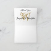 Elegante Monogram White Gold Blank Wedding geklapp Dankeskarte (Innenseite)