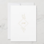Elegante Monogram White Gold Classic Floral Weddin Einladung (Rückseite)