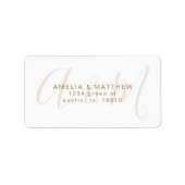 Elegante Monogram White Gold Rücksendeadresse Adressaufkleber (Vorne)
