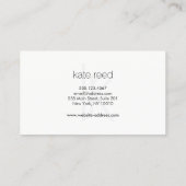 Elegante Monogram White Modern Gold Streifen Visitenkarte (Rückseite)