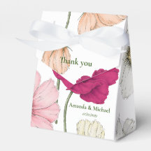 Elegante Monogram White Pink Blume Ribbon Wedding