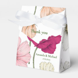 Elegante Monogram White Pink Blume Ribbon Wedding Geschenkschachtel