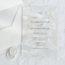 Elegante Monogram White Wedding