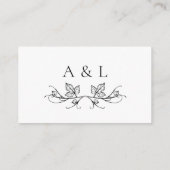 Elegante Monogram Winery Wedding Website Card Begleitkarte (Rückseite)