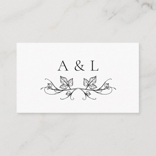 Elegante Monogram Winery Wedding Website Card Begleitkarte (Rückseite)