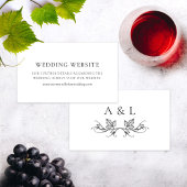 Elegante Monogram Winery Wedding Website Card Begleitkarte