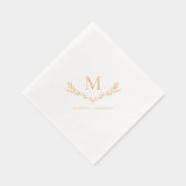 Elegante Monogram Wreath Wedding Servietten Mit Folie (Rechts)