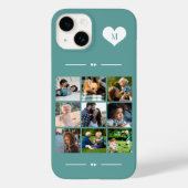 Elegante Monogramm-9-Foto-Collage Case-Mate iPhone Hülle (Rückseite)