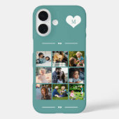 Elegante Monogramm-9-Foto-Collage Case-Mate iPhone Hülle (Rückseite)