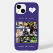 Elegante Monogramm-9-Foto-Collage Case-Mate iPhone Hülle (Rückseite)